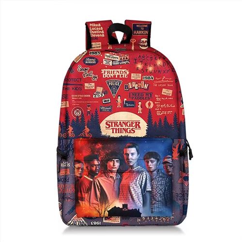 Sac à Dos Stranger Things pour Garçon et fille (SD1145) 28*14*47 cm Rouge