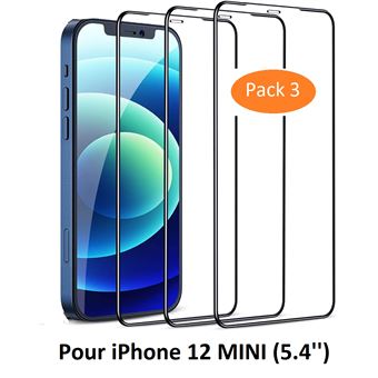 Verre trempé iPhone 12 Mini Haute Protection 9H Ultra-fin 0,33mm, Prio -  Noir - Français