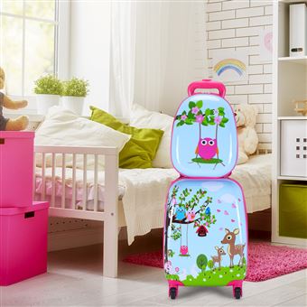 Costway ensemble lot de 2 valises enfant rigides, valise enfant 18