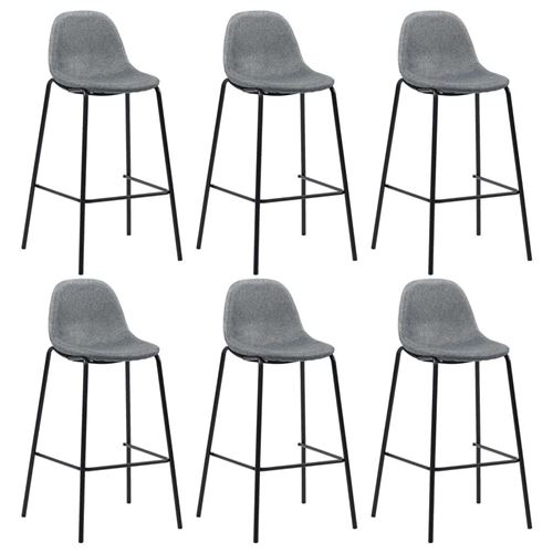 vidaXL Chaises de bar 6 pcs Gris clair Tissu