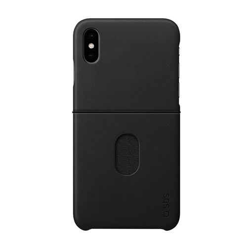 Coque en cuir véritable pour iPhone XR Noir