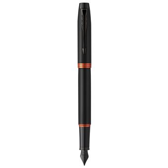 Parker IM Vibrant Rings Noir Orange Vif Plume M