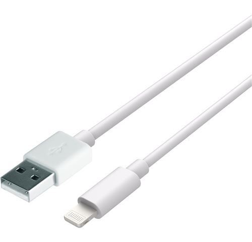 Cazy Câble de charge USB vers Lightning, certifié MFI, câble de charge USB 2.0, 20 cm, Lig