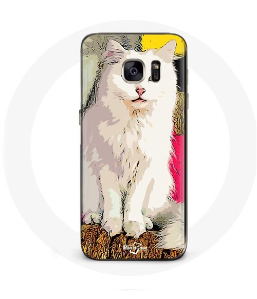 Coque Samsung Galaxy S7 Turc de Van Chat Blanc aux yeux bleu et jaune Maniacase