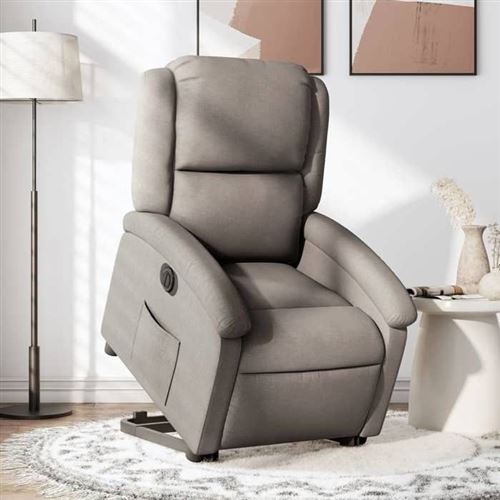 Non Communiqué Gris Vidaxl Stoel Électrique Réglable Tissu Taupe