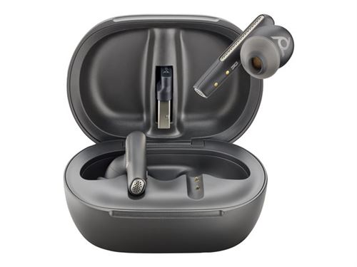 Poly Voyager Free 60+ - Écouteurs Sans Fil Avec Micro - Intra-Auriculaire - Bluetooth - Suppresseur De Bruit Actif - Jack 3,5Mm, Usb-A Via Adaptateur Bluetooth - Noir De Charbon - Certifié Pour Zoom Rooms