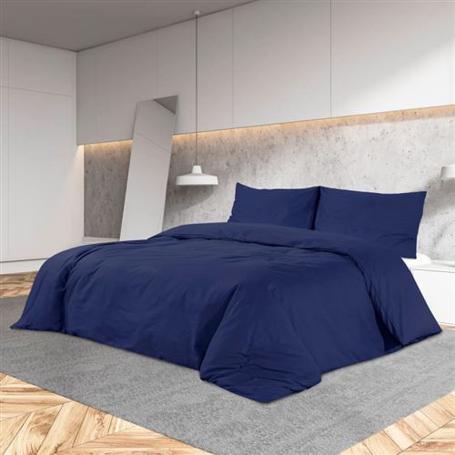 vidaXL Ensemble de housse de couette Bleu marine 155x220 cm Microfibre136007