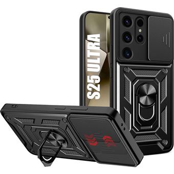 Coque pour Samsung Galaxy S25 Ultra, Noir Protection Renforcée Antichoc Cache Caméra Anti-Rayures Rigide - BOOLING - 1