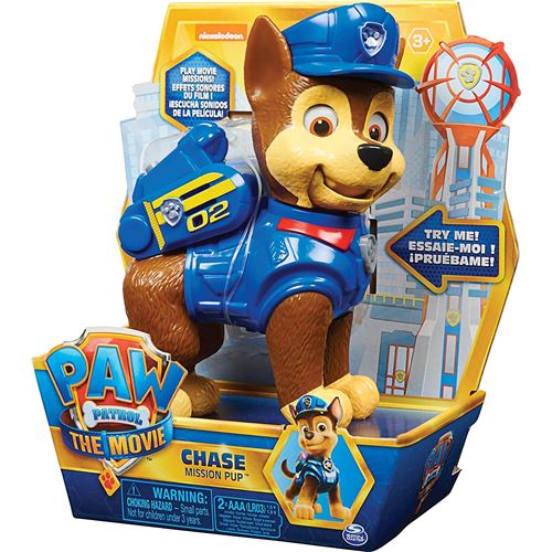 Spin Master 6063714 - Paw Patrol PAW Movie Figurine interactive 15cm Chase