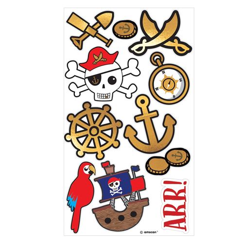 tatouages éphémères enfant pirates carte trésors - 9909917 amscan