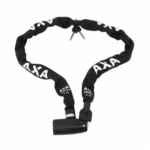 Antivol velo chaine a cle axa absolute diam 8mm l1.10m noir - niveau protection eleve pour velo electrique