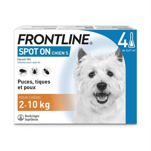 Meilleurs prix pour FRONTLINE Spot On Chien S 2 a 10 kg 4 pipettes Puces tiques et pou