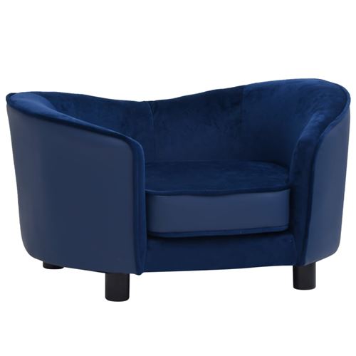 vidaXL Canapé pour chien Bleu 69x49x40 cm Peluche et similicuir