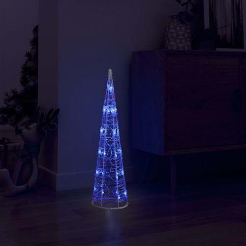 vidaXL Cône lumineux décoratif pyramide à LED Acrylique Bleu 60 cm