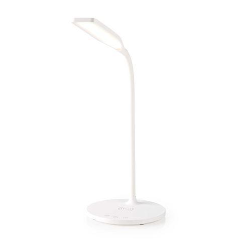 Nedis Sleek LED Dimmable Desktop Reading Light Lamp Qi 15w Wireless Fast Charger - White