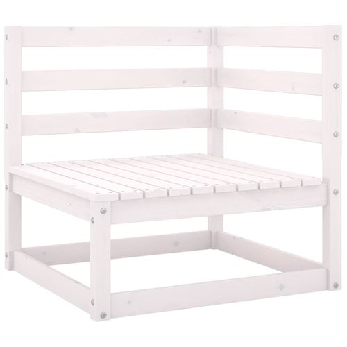 VIDAXL - Canapé d'angle de jardin - Bois de pin massif - Blanc - Image 3