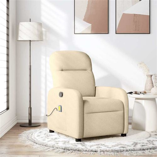 Non Communiqué Crème Fauteuil De Massage Inclinable Tissu