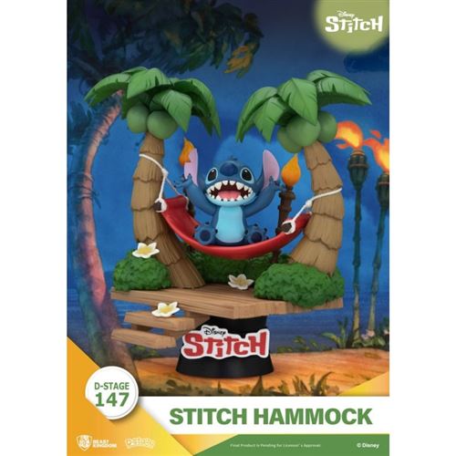 Beast Kingdom Toys Lilo & Stitch - Diorama D-Stage Stitch Hammock 13 Cm