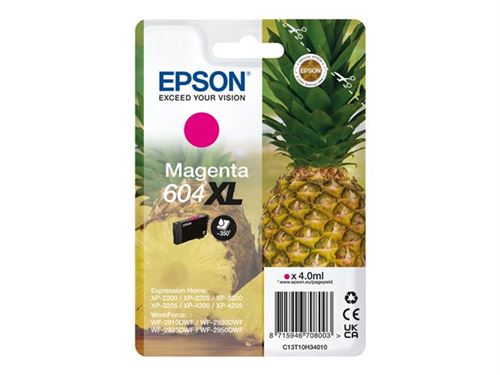 Epson 604XL - 4 ml - XL - magenta - original - blister - cartouche d'encre - pour EPL 4200; Stylus Photo 2200; WorkForce WF-2950DWF