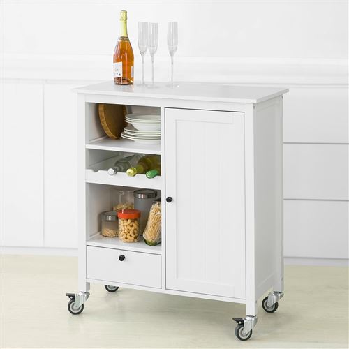 SoBuy® FKW104-W Desserte Roulante Meuble de Rangement à roulettes