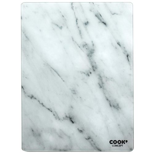 Non Communiqué Blanc Planche À Découper En Verre "Marble" 40Cm