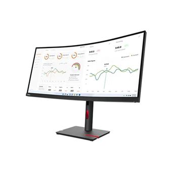 Lenovo ThinkVision T34w-30 - Écran LED - incurvé - 34" - 3440 x 1440 UWQHD - VA - 350 cd/m² - 3000:1 - 4 ms - HDMI, DisplayPort, USB-C - noir corbeau