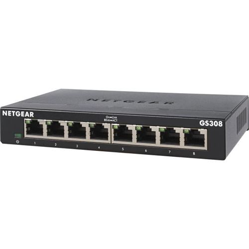 Netgear Noir Gs308-300Pes Commutateur Réseau Non-Géré L2 Gigabit Ethernet (10/100/1000) - Neuf - Image 4