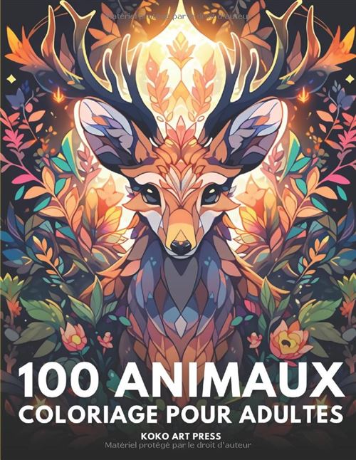 100 Animaux – Livre De Coloriage Pour Adultes | Mandalas D’Animaux Anti‑Stress Et Relaxants