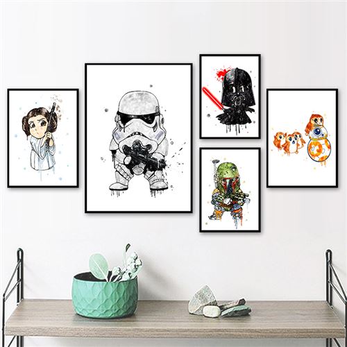 Toiles Star Wars Leia - 30x40cm - Affiche Poster Chambre Bébé