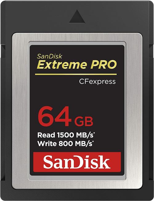 SanDisk Extreme PRO CF Express Carte mémoire type B 64 Go (vitesses de lecture jusqu'à 1500 Mo / s, pour vidéo RAW 4K, compatibilité XQD
