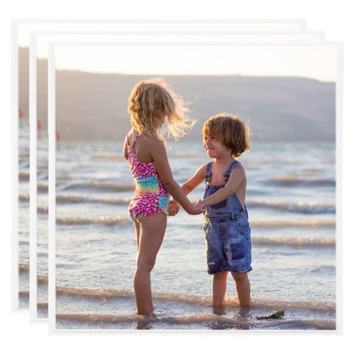 vidaXL Collage de cadres photo 3 pcs de mur table Blanc 30x30 cm MDF