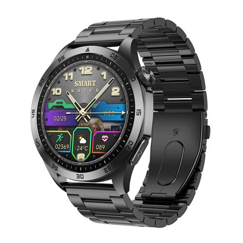 Non Communiqué Argent/Noir Montre Connectée Écran Couleur Étanche Bluetooth Ecg Ée 20 Jours Autonomie Yonis