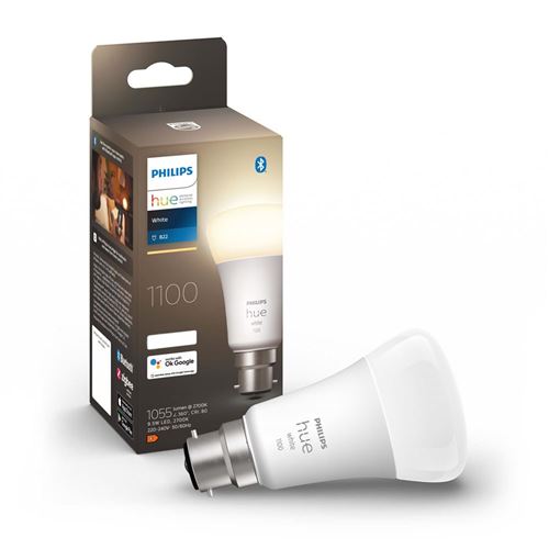 Ampoule connectée Philips Hue White B22 75W Blanc
