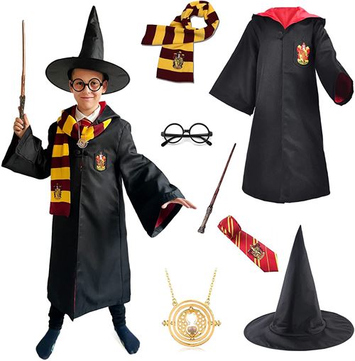 Robe magique de sorcier FONGWAN Harry Potter Soiree Cosplay noir 135 cm Accessoire de deguisement a la Fnac