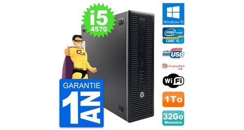 PC HP Prodesk 600 G1 Sff Intel i5-4570 Ram 32Go Disque Dur 1To Windows 10 WiFi