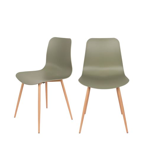 Lot de 2 chaises en résine Leon - Couleur - Vert