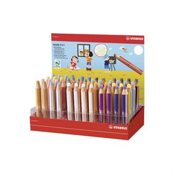 Stabilo Woody 3-in-1 Crayons de Couleur Pastel Lot de 6 + taille