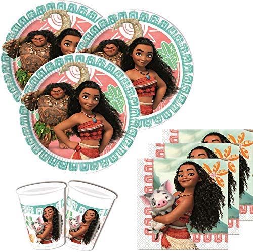 Vaiana - Kit de fêtes - Pour 16 personnes - 52 parties