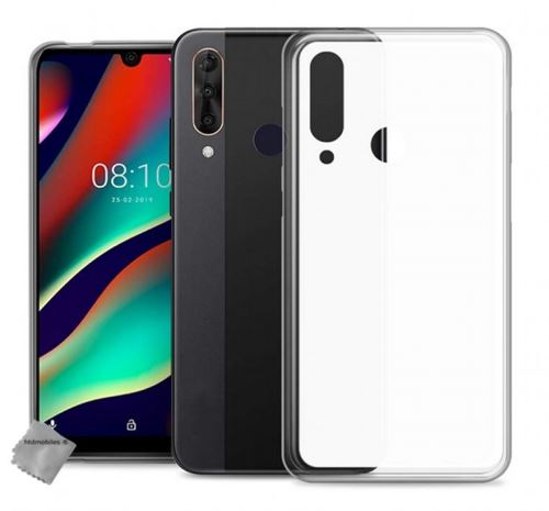 Housse etui coque pochette silicone gel fine pour Wiko View 3 avec verre trempe - BLANC TRANSPARENT