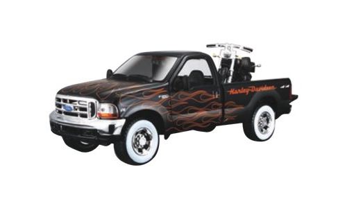 Maisto Harley Davidson - 2002 FXSTB Night Train + 1999 Ford F-350 Super Duty Pickup
