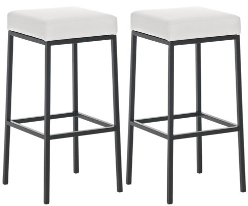 CLP Lot de 2 tabourets de bar Montréal 85 Similicuir , Blanc /Noir