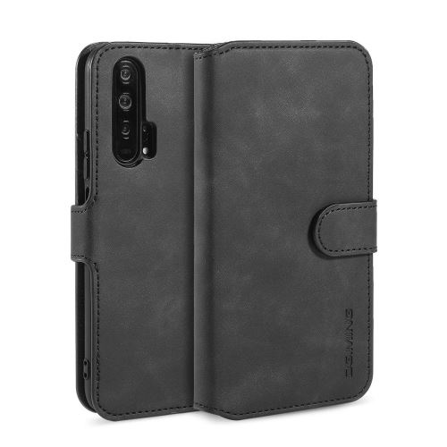 Etui en PU revêtement de style rétro avec support noir pour votre Huawei Honor 20 Pro