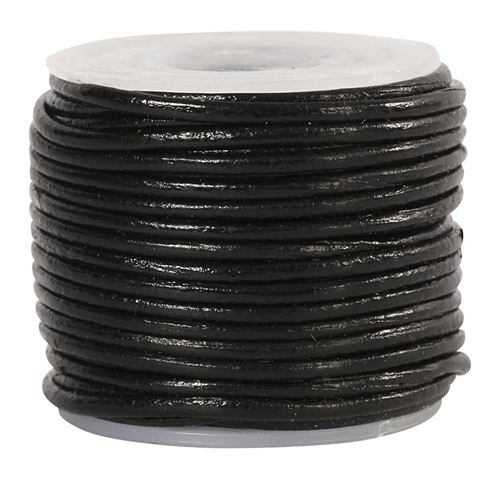 Creotime cordon en cuir noir 1 mm d'épaisseur 10 m