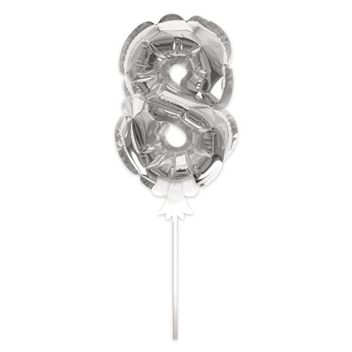 ballon argent gâteau - chiffre 8