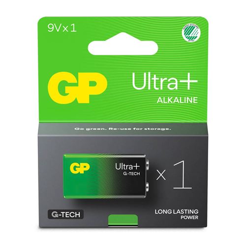 Pile GP Batteries 9V 6LF22 -Ultra Plus - G-Tech - Carton FSC