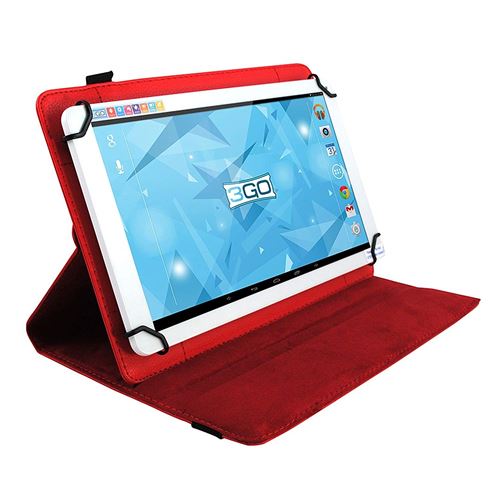 3 GO Etui Universel csgt21 – pour tablettes 7 '/17.78 cm – Support Rotatif – Fermeture Elastico – Rouge