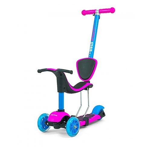 Milly Mally Little Star 3-in-1 step Marchepied Pour Enfant Junior Frein à pied Rose/Bleu