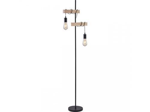 BOBOCHIC Lampadaire LUCIEN noir et bois Noir