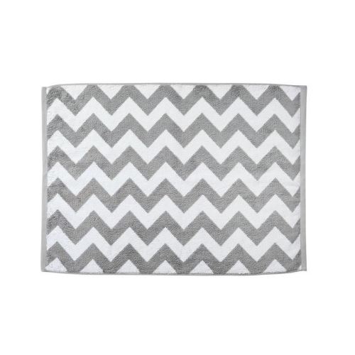 DONE Tapis de bain Diamond - 50x70 cm - Argent et blanc