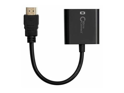 Microconnect Noir - Convertisseur Vidéo - Hdmi - Vga